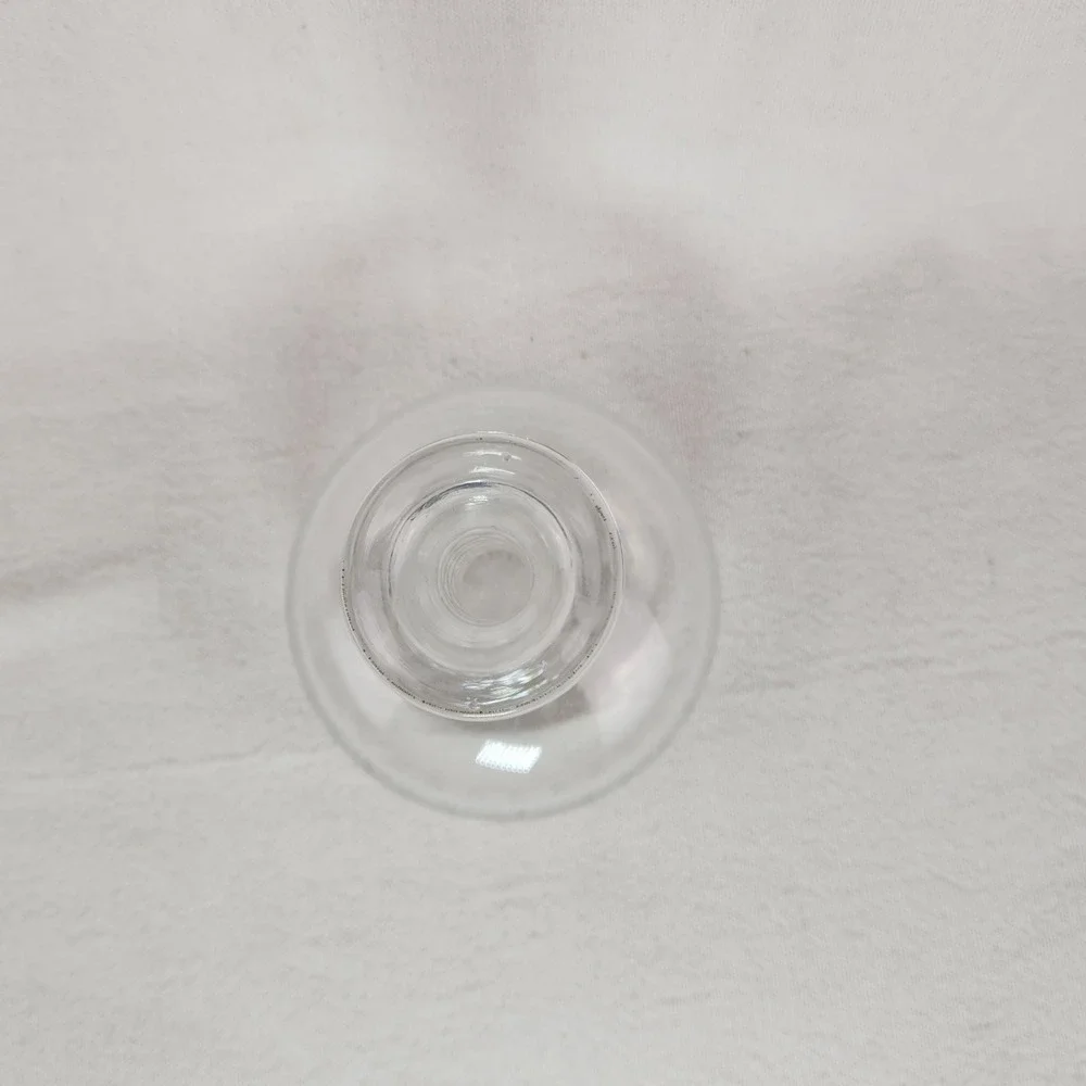 Vintage Etched Clear Glass Decanter Faceted Neck Starburst Base 8 Inch